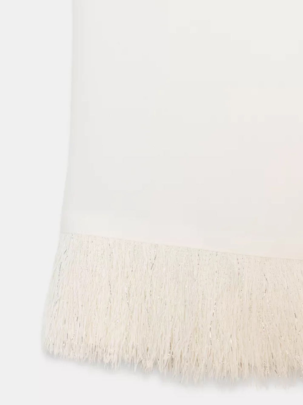ZARA Knit Fringe Sleeveless Top Ivory Mock Neck Size M NWT 2176/743 - Picture 4 of 12